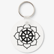 Lotus Flower Dharma Wheel keychains