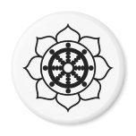 Lotus Flower Dharma Wheel Fridge Magnets