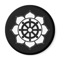Lotus Flower Dharma Wheel Fridge Magnet