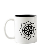 Lotus Flower Dharma Wheel Coffee Mug