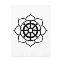 Lotus Flower Dharma Wheel postcards by BuddhaGifts Lotus Flower Dharma Wheel postcards