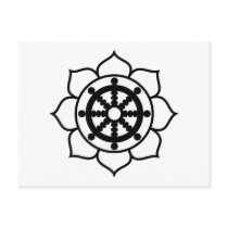 Lotus Flower Dharma Wheel postcards by BuddhaGifts Lotus Flower Dharma Wheel postcards