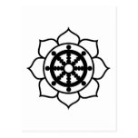 Lotus Flower Dharma Wheel Postcard