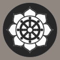 Lotus Flower Dharma Wheel stickers by BuddhaGifts Lotus Flower Dharma Wheel stickers