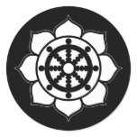 Lotus Flower Dharma Wheel Sticker