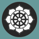 Lotus Flower Dharma Wheel stickers