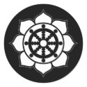Lotus Flower Dharma Wheel stickers by BuddhaGifts Lotus Flower Dharma Wheel stickers