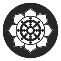 Lotus Flower Dharma Wheel stickers by BuddhaGifts Lotus Flower Dharma Wheel stickers