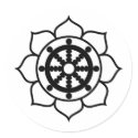 Lotus Flower Dharma Wheel stickers