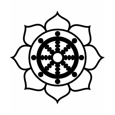 Lotus Flower Dharma Wheel T Shirt by BuddhaGifts