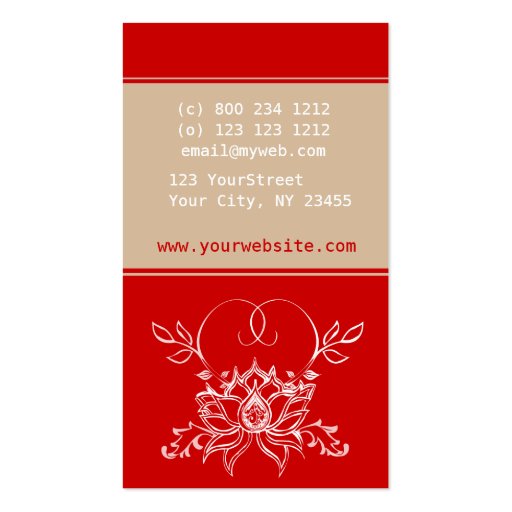Lotus Flower Garden Business Card Template (back side)