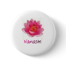 Lotus Flower "Namaste" Yoga Gifts buttons