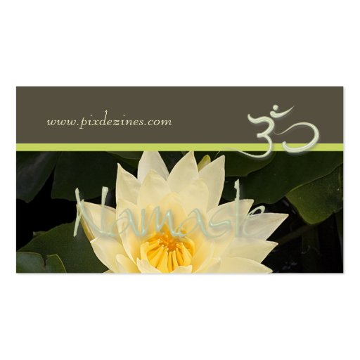 Lotus flower, Om yoga, healers Business Card (back side)