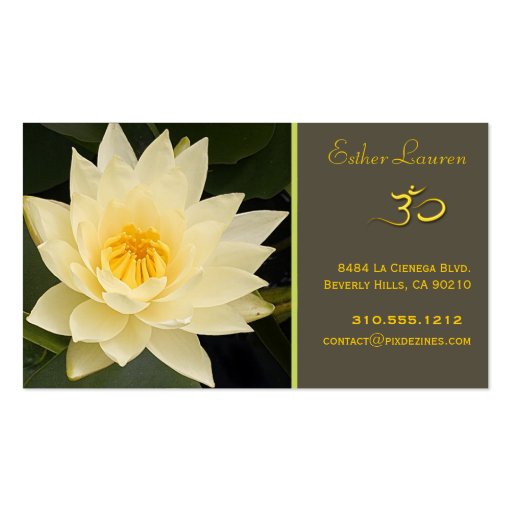 Lotus flower, Om yoga, healers Business Card Templates (front side)