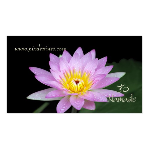 Lotus flower, Om yoga, healers Business Card Templates (back side)