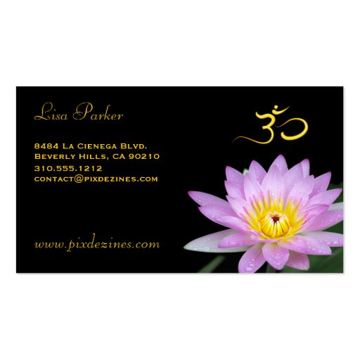 Lotus flower, Om yoga, healers Business Card Templates