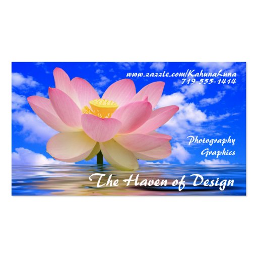 Lotus Flower Reflections & Bubbles of Peace Business Card Template (back side)
