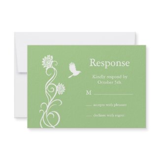 Lotus Flower RSVP (green) Custom Announcement