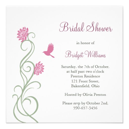 Lotus Flowers Bridal Shower (white) Personalized Invitation