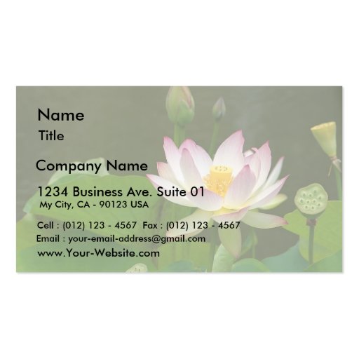 Lotus Flowers Ponds Business Card Template
