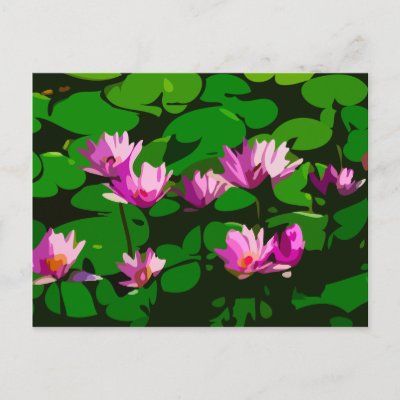Lotus flowers Vector art Post Cards by kool27 kool card