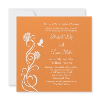 Lotus Flowers Wedding Invitation (bright orange) Lotus Flowers Wedding Invitation (bright orange)