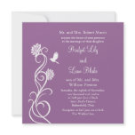 Lotus Flowers Wedding Invitation (dark purple)
