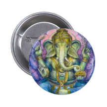 Lotus Ganesha Button