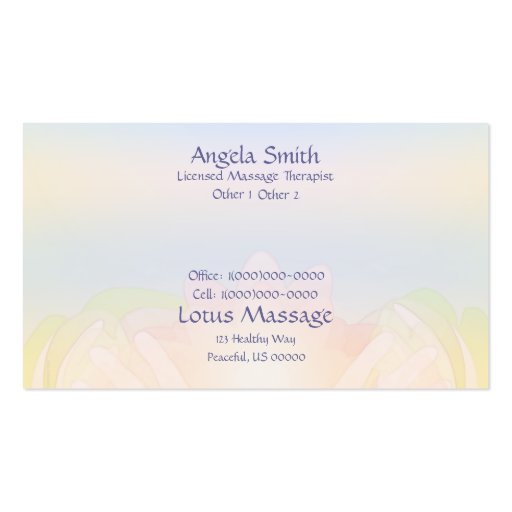 Lotus Hands Business Card (back side)
