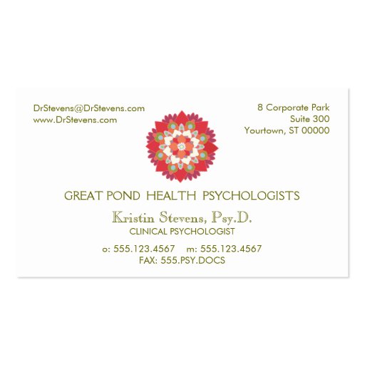 Lotus Holistic Natural Health Appointment Card Business Card Template (front side)