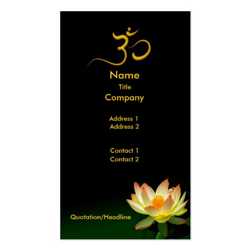 Lotus in bloom for meditative healers busines card business card templates (front side)