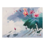 Lotus in the Pond Poster posters