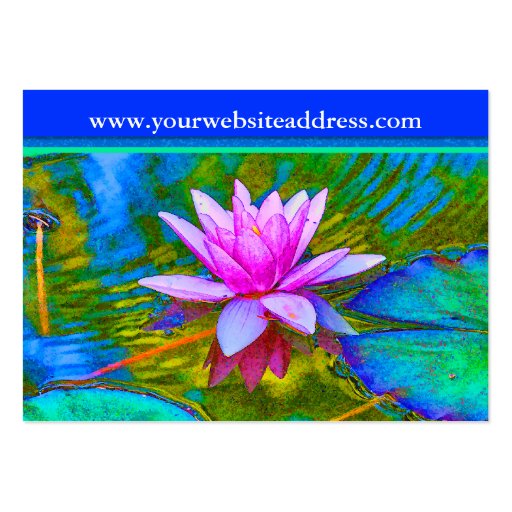 Lotus Lily Flower - Yoga Studio, Spa, Beauty Salon Business Cards (front side)