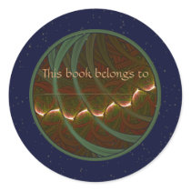 Lotus Moon Bookplate stickers by Hafapea Lotus Moon Bookplate stickers