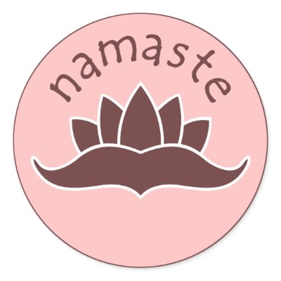 Lotus Namaste Round Stickers by thehealinghand