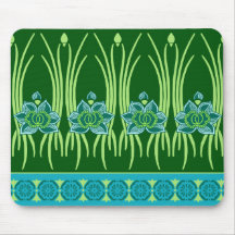 LOTUS NOUVEAU: BLUE GREEN SCENE MOUSEPAD