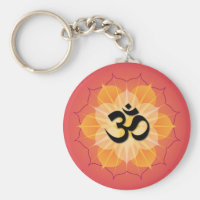 Lotus Om Keychain