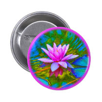 Lotus or Waterlily Elegant Flower Yoga buttons