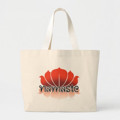 Lotus Orange Canvas Bag by HippyHaven Lovely namaste lotus bag