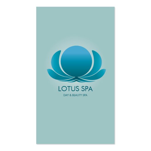 LOTUS SPA BLUE BUSINESS CARD TEMPLATE (front side)