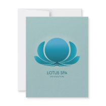 LOTUS SPA BLUE COMPLIMENT AND INVITATION CARD
