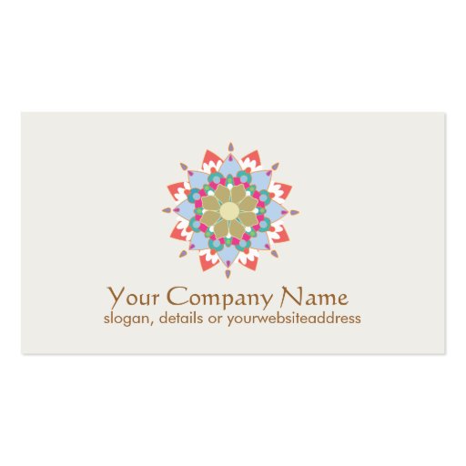 Lotus Symbol Health and Healing Business Card (front side)