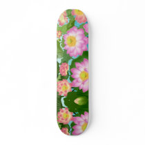 Lotus Water Lilies Skateboard by twopurringcats Lotus Water Lilies Skateboard
