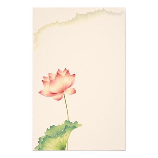 Lotus Watercolor  Stationery