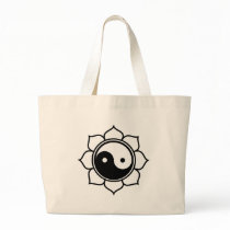 Lotus Yin Yang Tote Bags