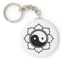 Lotus Yin Yang Key Chain