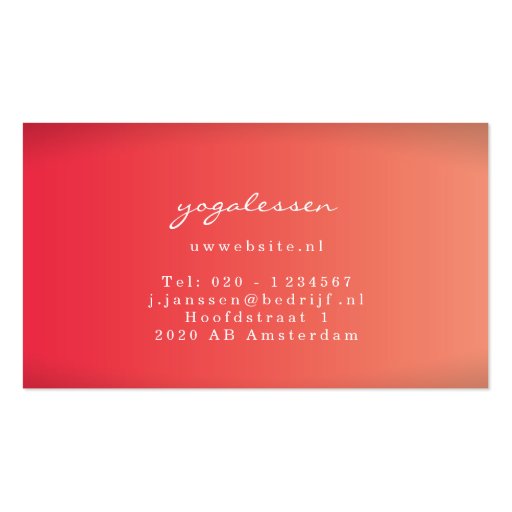 Lotusbloem Visitekaartje Business Card Template (back side)