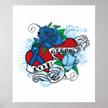 Lou Gehrigs Twin Hearts Tattoo posters