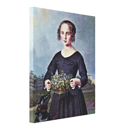Louis Ferdinand von Rayski - Portrait of a girl Stretched Canvas Print