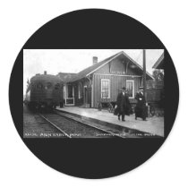 Louis Pesha Ann Arbor Railroad Depot Shepherd, MI Round Stickers